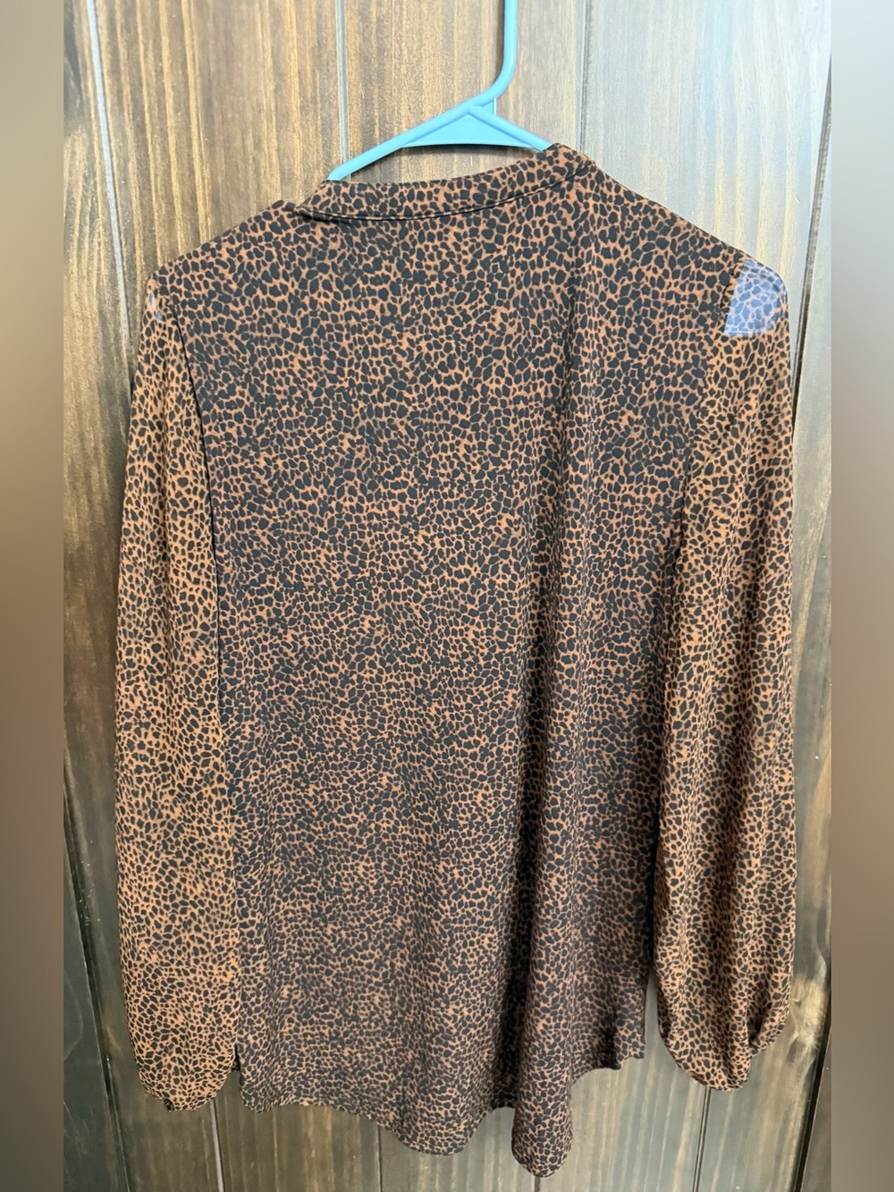 Leopard Print Tunic with sheer sleeves-Small - Picture 7 of 7